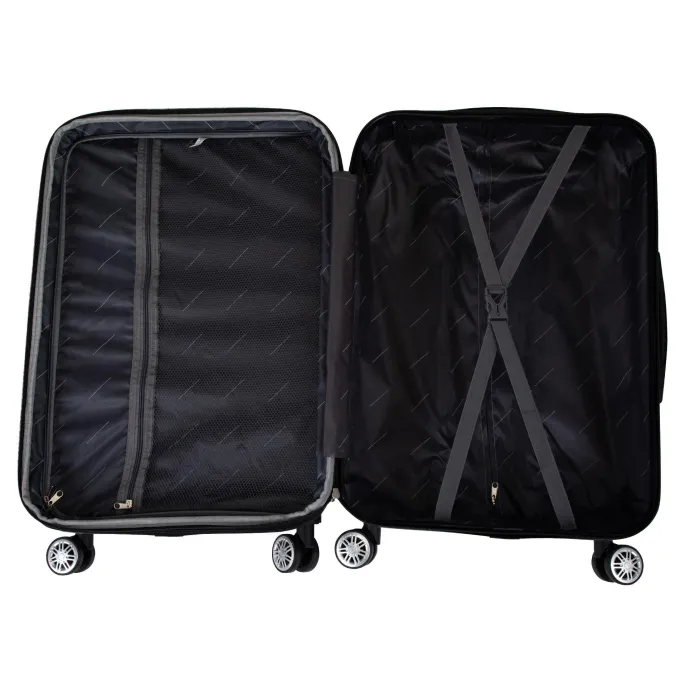 Silk & Salt Kepooman Expandable Suitcase Vertical Striped Suitcase 3-piece Set Rose Gold^ Hard Side Luggage