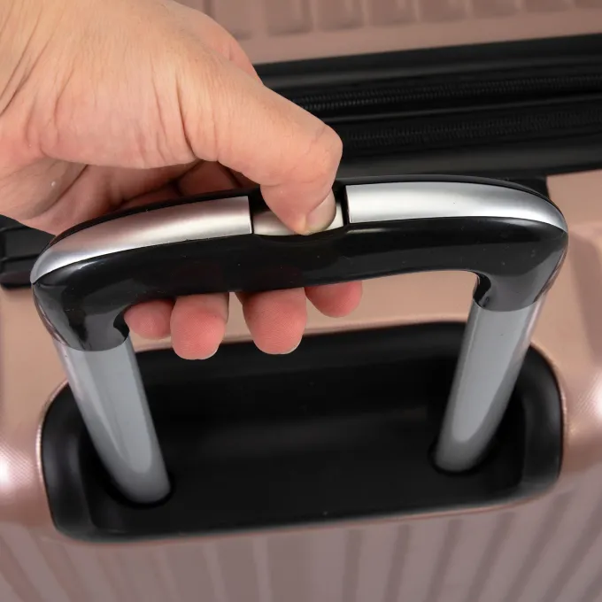 Silk & Salt Kepooman Expandable Suitcase Vertical Striped Suitcase 3-piece Set Rose Gold^ Hard Side Luggage