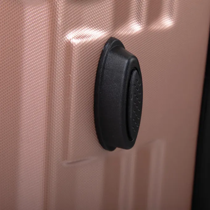 Silk & Salt Kepooman Expandable Suitcase Vertical Striped Suitcase 3-piece Set Rose Gold^ Hard Side Luggage