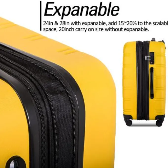 Silk & Salt 3 Piece LuggaSet Hardside Spinner Suitcase With 20 24' 28 Available^ Hard Side Luggage