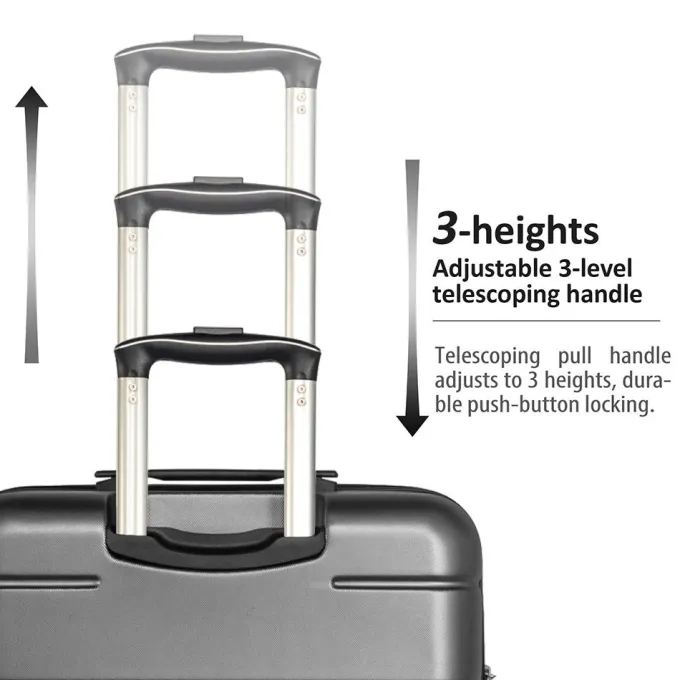 Silk & Salt uhomepro 3 In 1 Suitcases with Wheels Upgrade 20 24 28 Carry On LuggaTSA Lock Maneuverable LuggaSets Travel Suitcase Christmas Gifts for Business Trip Holiday Travel Cruise Gray^ Carry On Luggage|Hard Side Luggage