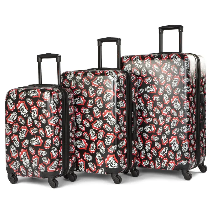 Silk & Salt The Rolling Stones - 3 piece Luggaset (Carry-on 24 inch 28 inch) - Multi Color^ Checked Luggage