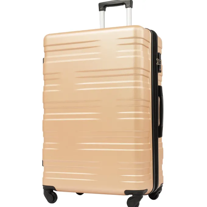 Silk & Salt uhomepro Upgrade LuggaSets 20 24 28 Carry on Luggawith Spinner Wheels Lightweight Hard Case LuggaTravel Suitcase Christmas Gifts for Business Trip Holiday Travel Cruise Black^ Carry On Luggage