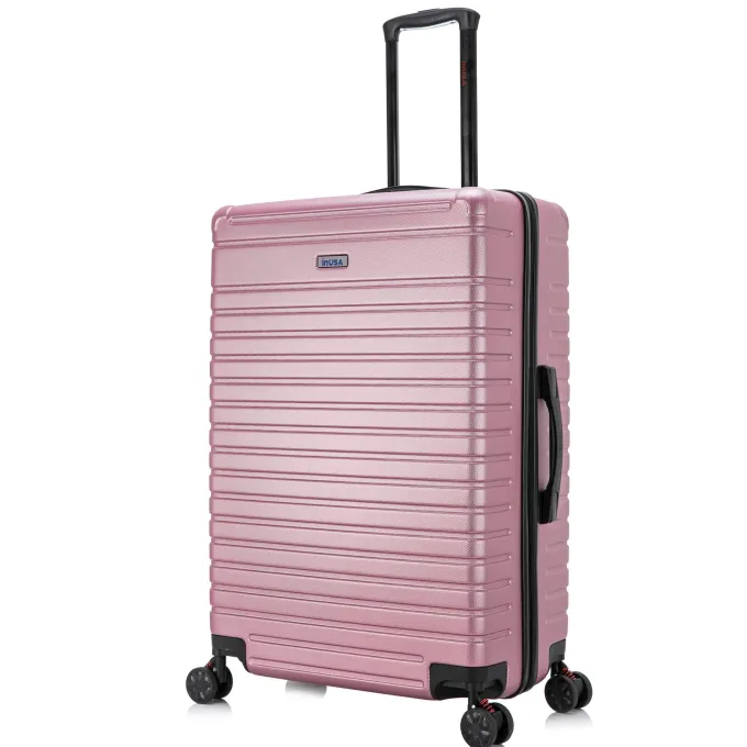 Silk & Salt InUSA Deep lightweight hardside spinner 28 inch Rose Gold^ Checked Luggage