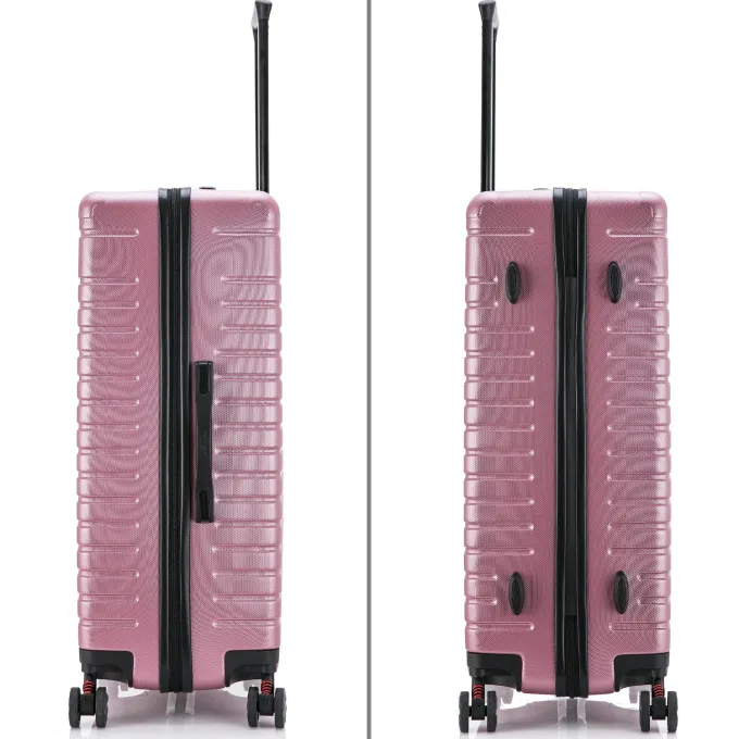 Silk & Salt InUSA Deep lightweight hardside spinner 28 inch Rose Gold^ Checked Luggage