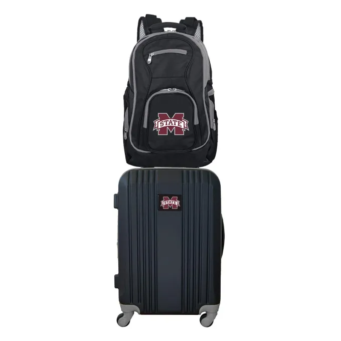 Silk & Salt NCAA Mississippi State Bulldogs 2-Piece Luggaand Backpack Set^ Carry On Luggage