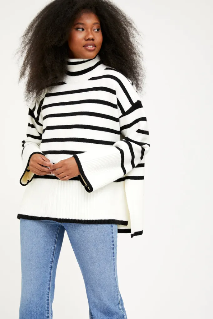 Silk & Salt denise sweater - beige/black^ Knitwear