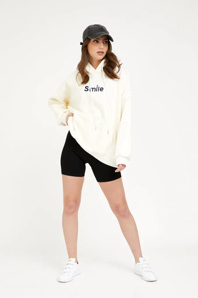 Silk & Salt smile at my hoodie - beige^ Loungewear