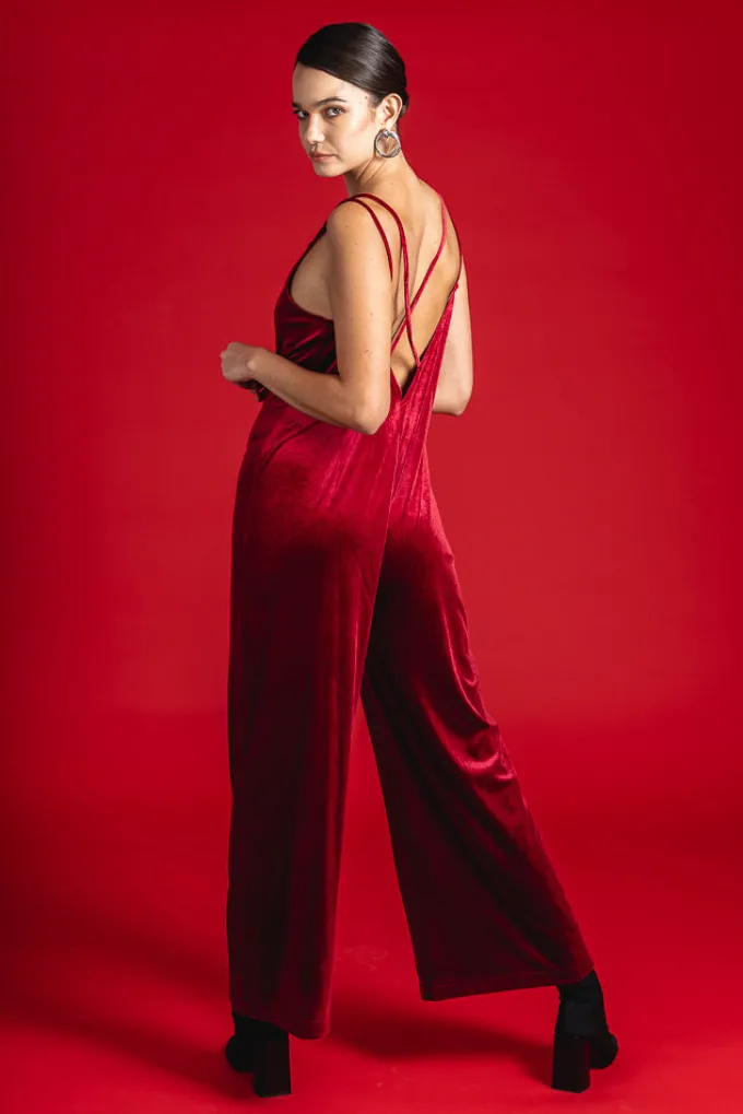Silk & Salt dangerously in love jumpsuit - wine velvet^ Jumpsuits