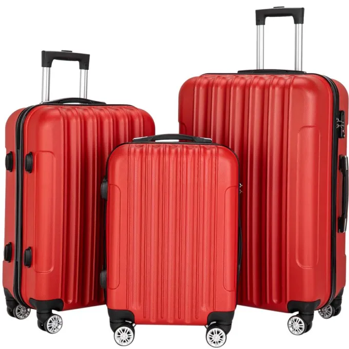 Silk & Salt OTVIAP 3-in-1 Multifunctional LarCapacity Traveling StoraSuitcase LuggaSet Red^ Luggage Sets