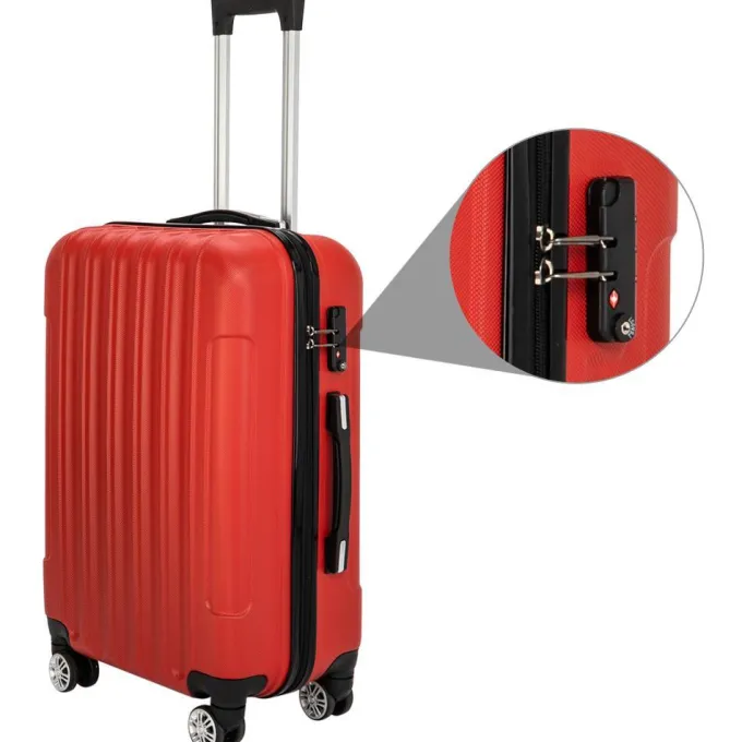 Silk & Salt OTVIAP 3-in-1 Multifunctional LarCapacity Traveling StoraSuitcase LuggaSet Red^ Luggage Sets