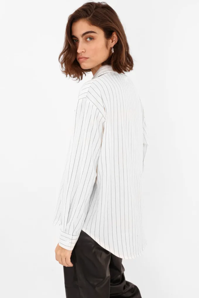 Silk & Salt emily striped shirt - white^ Tops