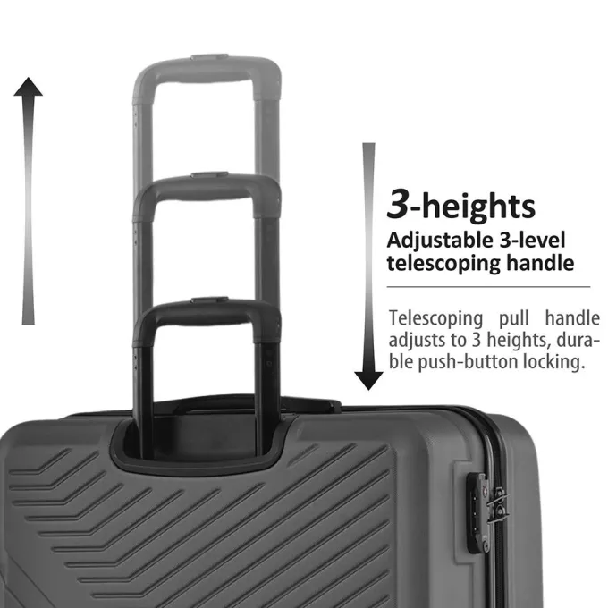 Silk & Salt 3 Piece Black LuggaTravel Set 20 24 28 Carry on Luggawith Spinner Wheels Lightweight Hard Case LuggaTravel Suitcase Christmas Gifts for Business Trip Holiday Travel Cruise^ Luggage Sets