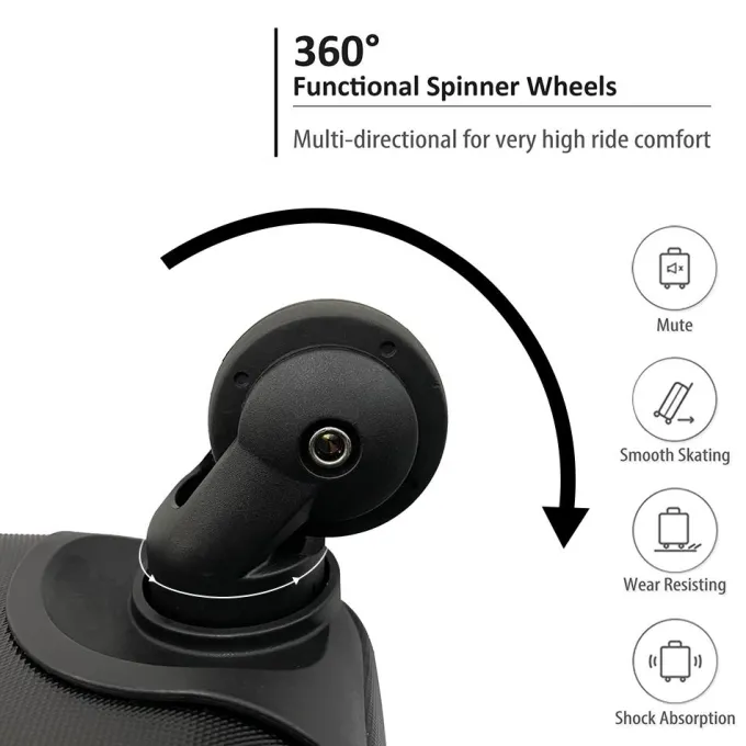 Silk & Salt 3 Piece Black LuggaTravel Set 20 24 28 Carry on Luggawith Spinner Wheels Lightweight Hard Case LuggaTravel Suitcase Christmas Gifts for Business Trip Holiday Travel Cruise^ Luggage Sets