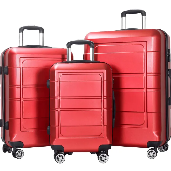 Silk & Salt AEDILYS 3 Piece Suitcase LuggaSet - Red^ Luggage Sets