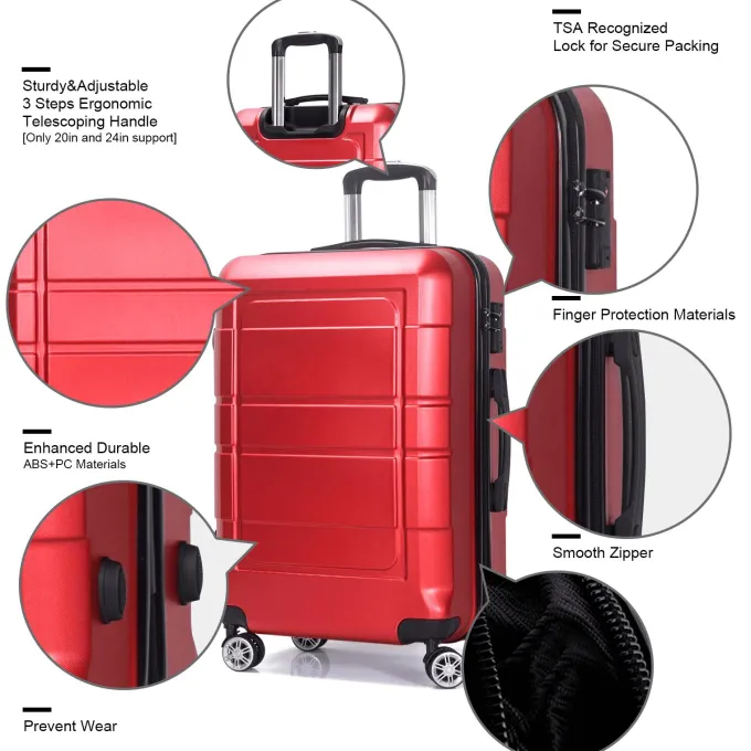 Silk & Salt AEDILYS 3 Piece Suitcase LuggaSet - Red^ Luggage Sets
