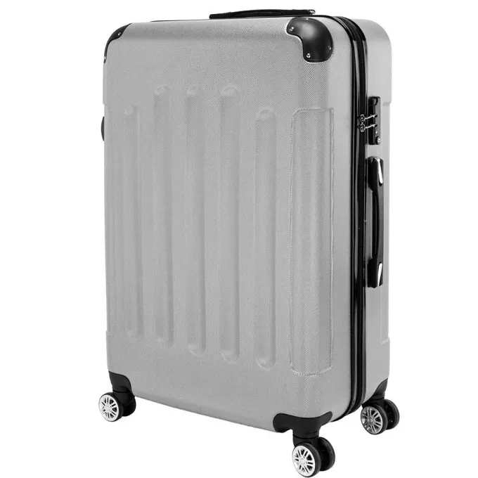 Silk & Salt Ktaxon 3Pcs LuggaTravel Set Bag PC + ABS Trolley Spinner Suitcase w/TSA Lock^ Hard Side Luggage