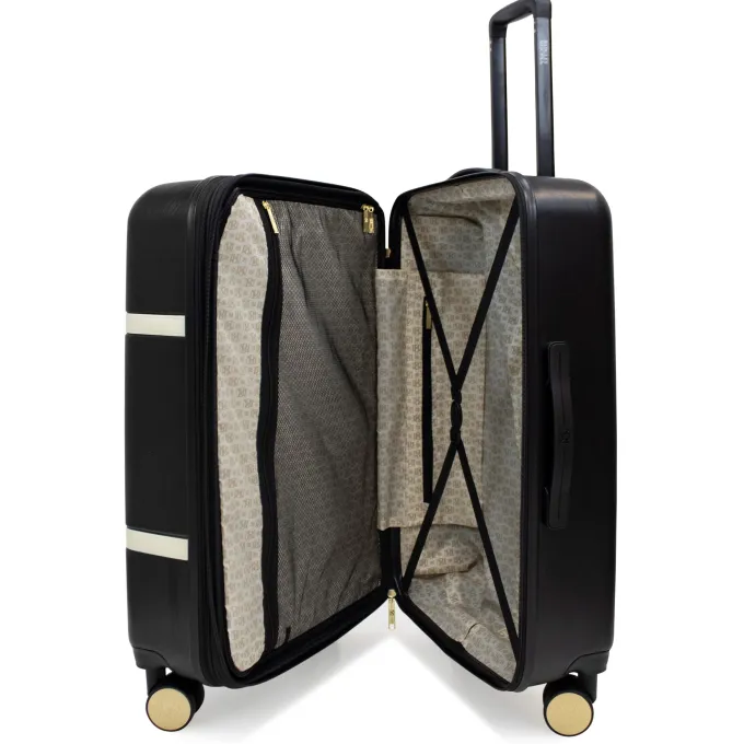 Silk & Salt BADGLEY MISCHKA Grace 3 Piece Expandable Retro LuggaSet (Black)^ Hard Side Luggage