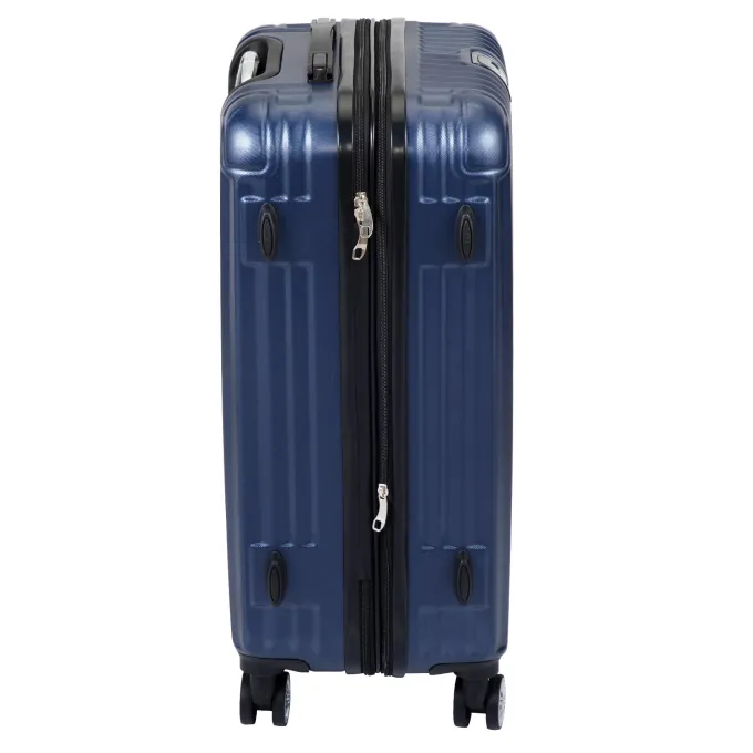 Silk & Salt Kepooman Expandable Suitcase Vertical Striped Suitcase 3-piece Set Blue^ Hard Side Luggage