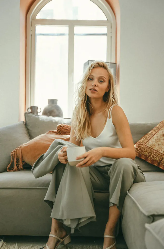 Silk & Salt palermo top - white^ Knitwear