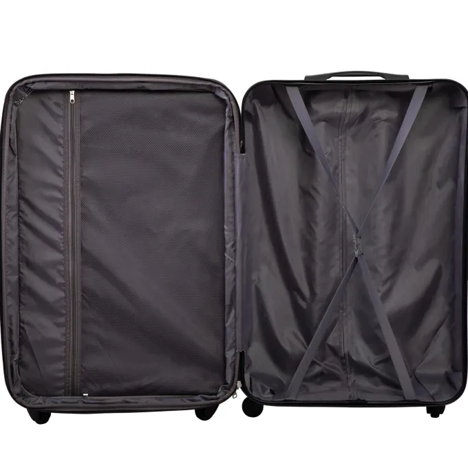 Silk & Salt 3Pcs Portable LuggaSet LarCapacity LuggaBags for Travel Black^ Checked Luggage