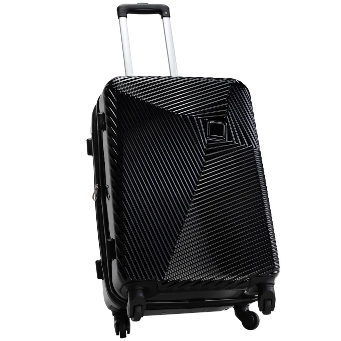 Silk & Salt 3Pcs Portable LuggaSet LarCapacity LuggaBags for Travel Black^ Checked Luggage