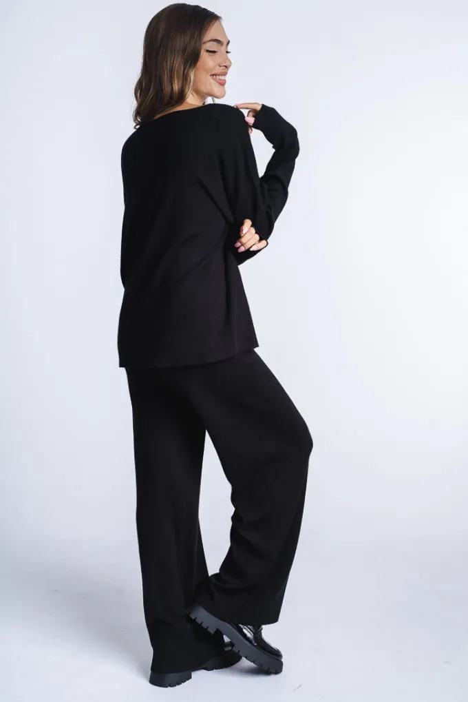 Silk & Salt flow lounge set - black^ Sets