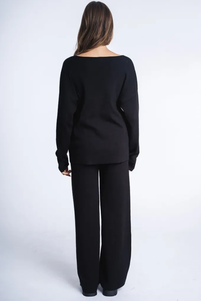 Silk & Salt flow lounge set - black^ Sets