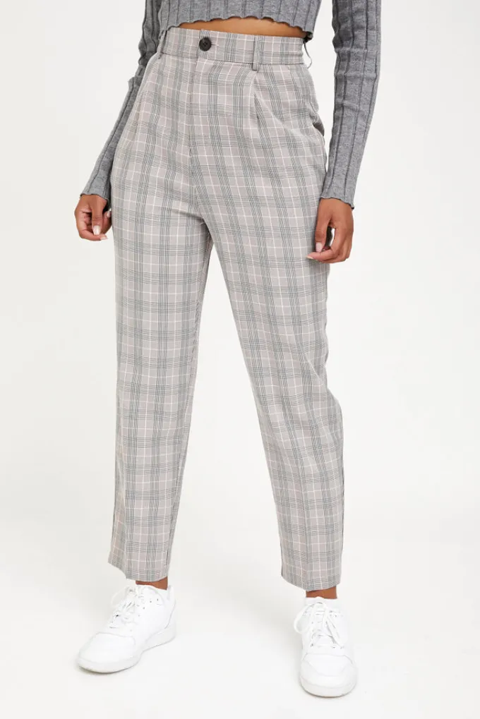 Silk & Salt the classic pants - taupe check^ Sets