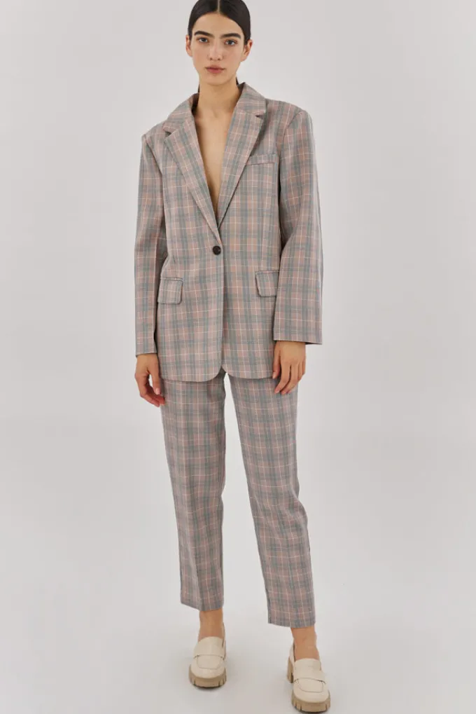 Silk & Salt the classic pants - taupe check^ Sets