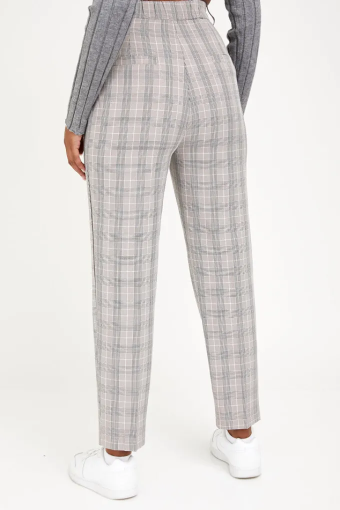 Silk & Salt the classic pants - taupe check^ Sets
