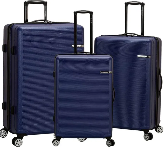 Silk & Salt 3-Pc Skyline Abs Non-Expandable LuggaSet in Blue^ Carry On Luggage