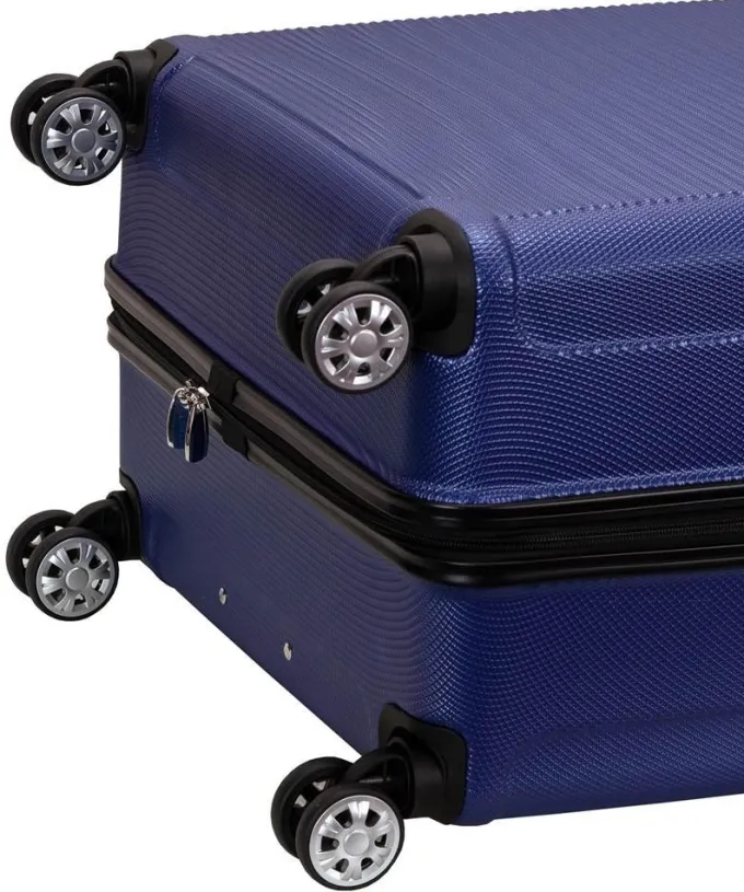 Silk & Salt 3-Pc Skyline Abs Non-Expandable LuggaSet in Blue^ Carry On Luggage