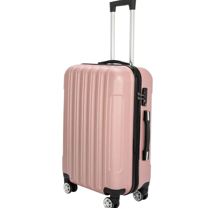 Silk & Salt Dcenta 3-in-1 Multifunctional LarCapacity Traveling StoraSuitcase LuggaSet Rose Gold^ Hard Side Luggage