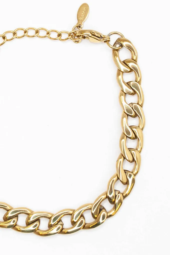 Silk & Salt cuban gourmet linked celet - gold^ Jewelry