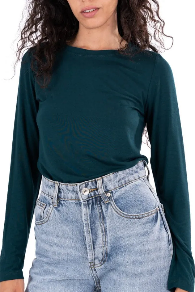 Silk & Salt aria long sleeve tee - dark green^ Tops