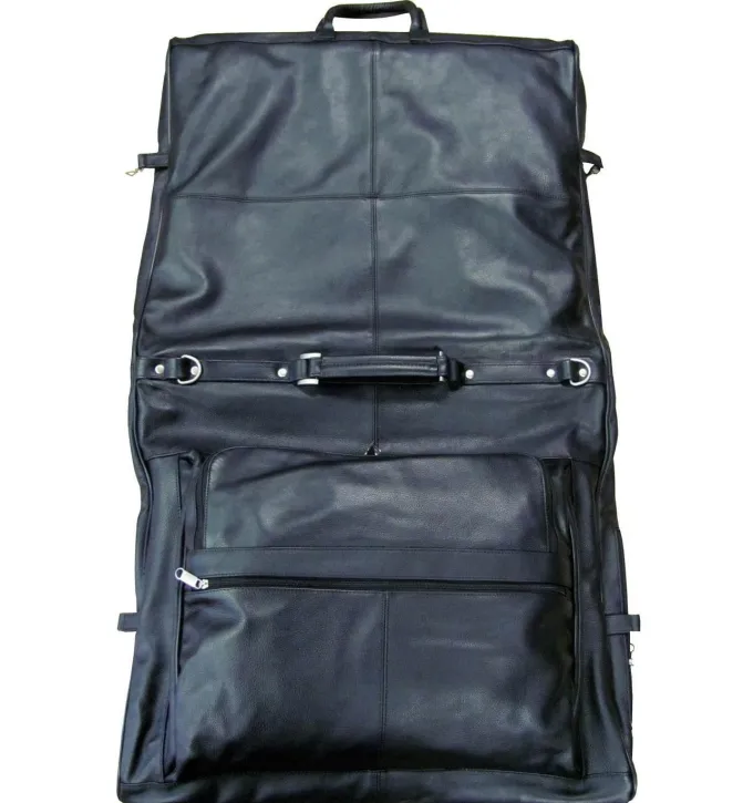 Silk & Salt Amerileather 2424-0 Amerileather Leather Traveler SetampBlack - 2 Piece^ Luggage Sets