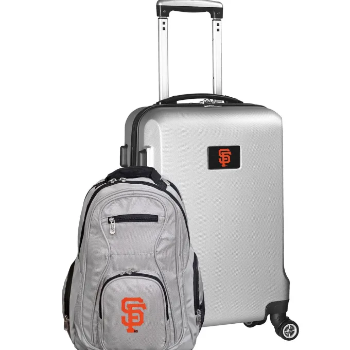Silk & Salt San Francisco Giants Deluxe 2-Piece Backpack and Carry-On Set - Silver^ Luggage Sets