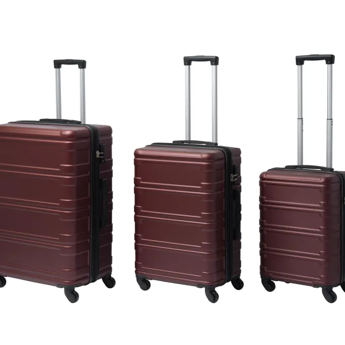 Silk & Salt Hommoo Expandable Hardside LuggaSet with TSA Lock 3-Piece Set (20 /24 /28) Red^ Checked Luggage