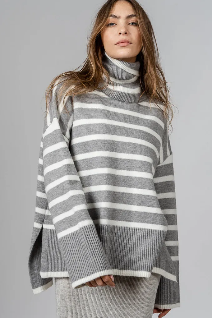 Silk & Salt denise sweater  - grey/white^ Knitwear