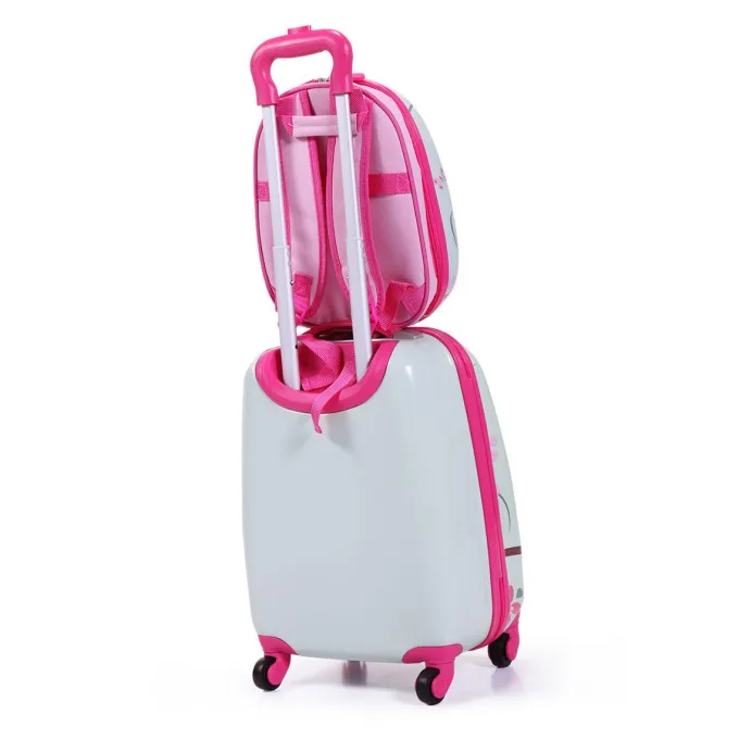 Silk & Salt 2 Pcs Kid LuggaSet12 Backpack amp16 Kid Carry on Suitcase with Spinner WheelsTravel Rolling Luggafor Girl amp;amp;Boy^ Hard Side Luggage