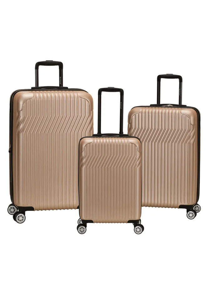 Silk & Salt Rockland LuggaPista 3 Piece Hardside ABS Non-Expandable LuggaSet F239^ Checked Luggage
