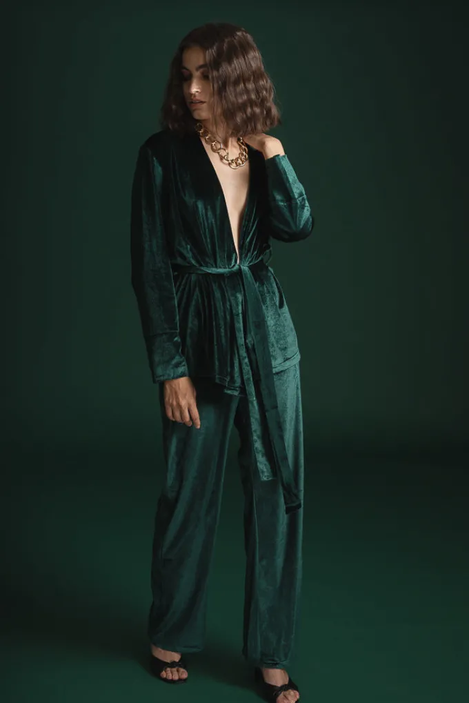 Silk & Salt avery velvet suit - green^ Sets