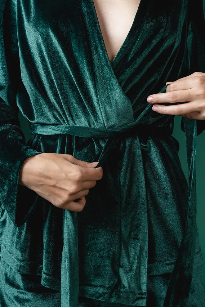 Silk & Salt avery velvet suit - green^ Sets