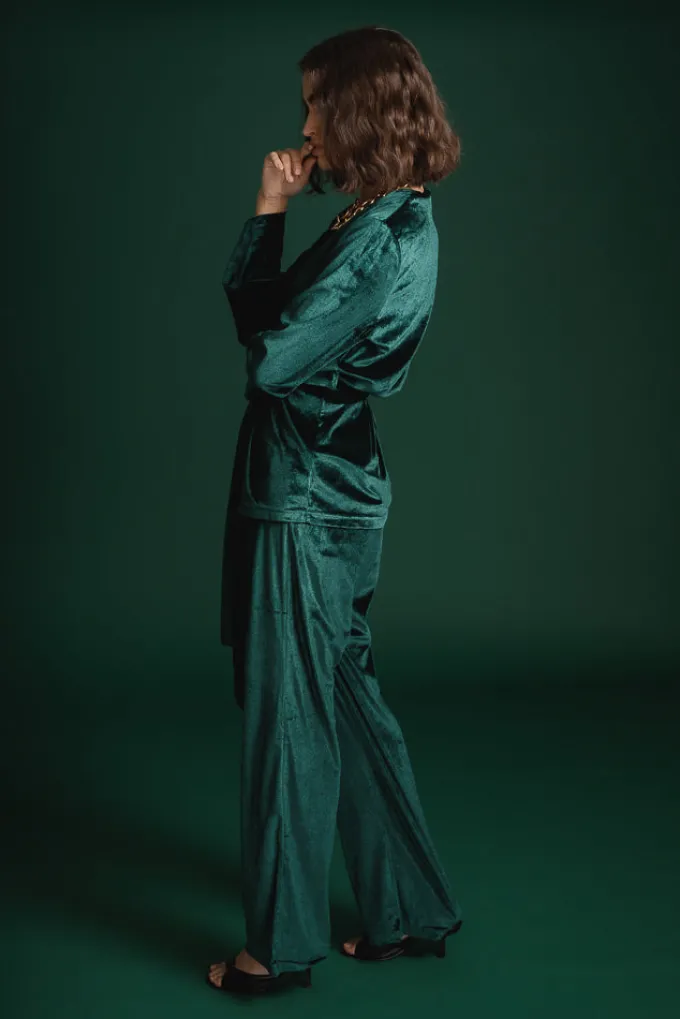 Silk & Salt avery velvet suit - green^ Sets