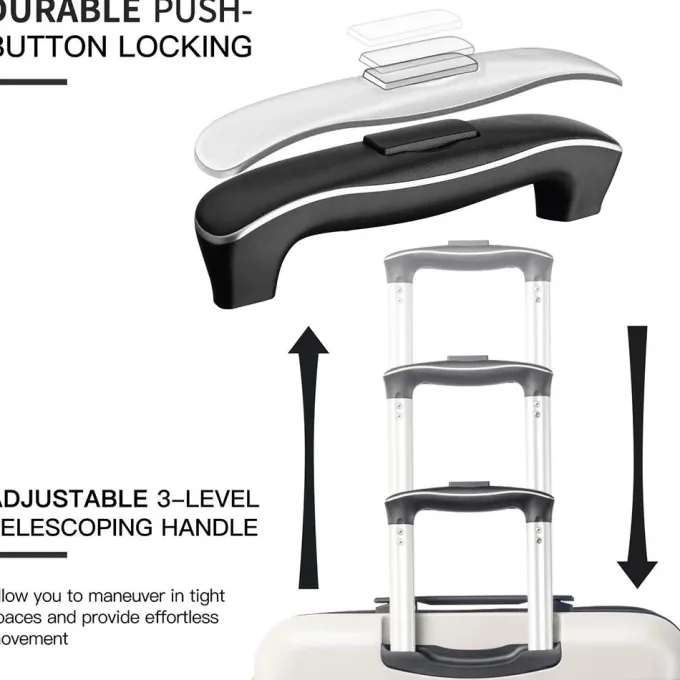 Silk & Salt SEGMART 3 Pieces Travel LuggaSet 20''/24''/28'' Lightweight Women Suitcase Travel Sets 3-in-1 Portable Trolley Case with Telescoping Handle Outdoor Hardside LuggaSet S9354^ Hard Side Luggage