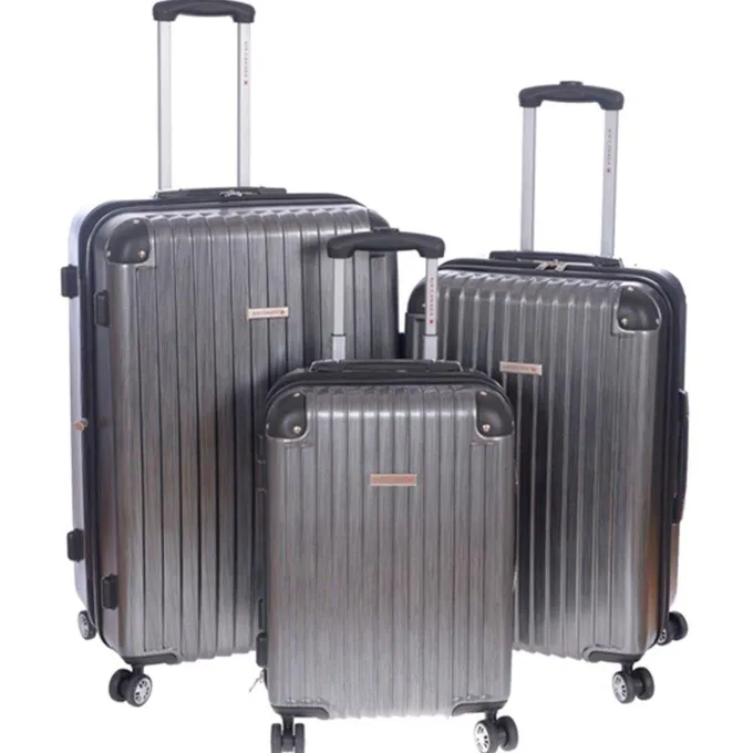 Silk & Salt Air Canada 3pc Spinner Set 20 24 amp28 Hardside Upright Lugga[ Charcoal ]^ Carry On Luggage