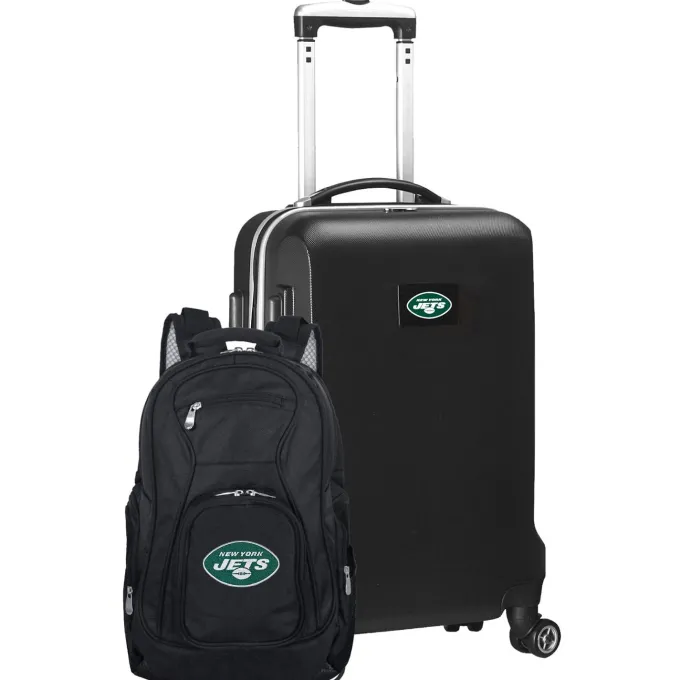 Silk & Salt MOJO Black York Jets 2-Piece Backpack ampCarry-On Set^ Luggage Sets