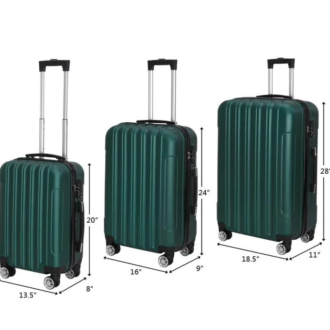 Silk & Salt UBesGoo 3Pcs Hardside Spinner Suitcase Luggawith Wheels^ Checked Luggage