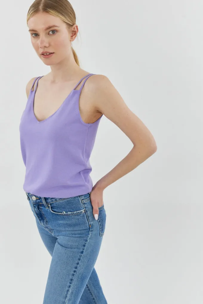 Silk & Salt palermo top - lavender^ Knitwear